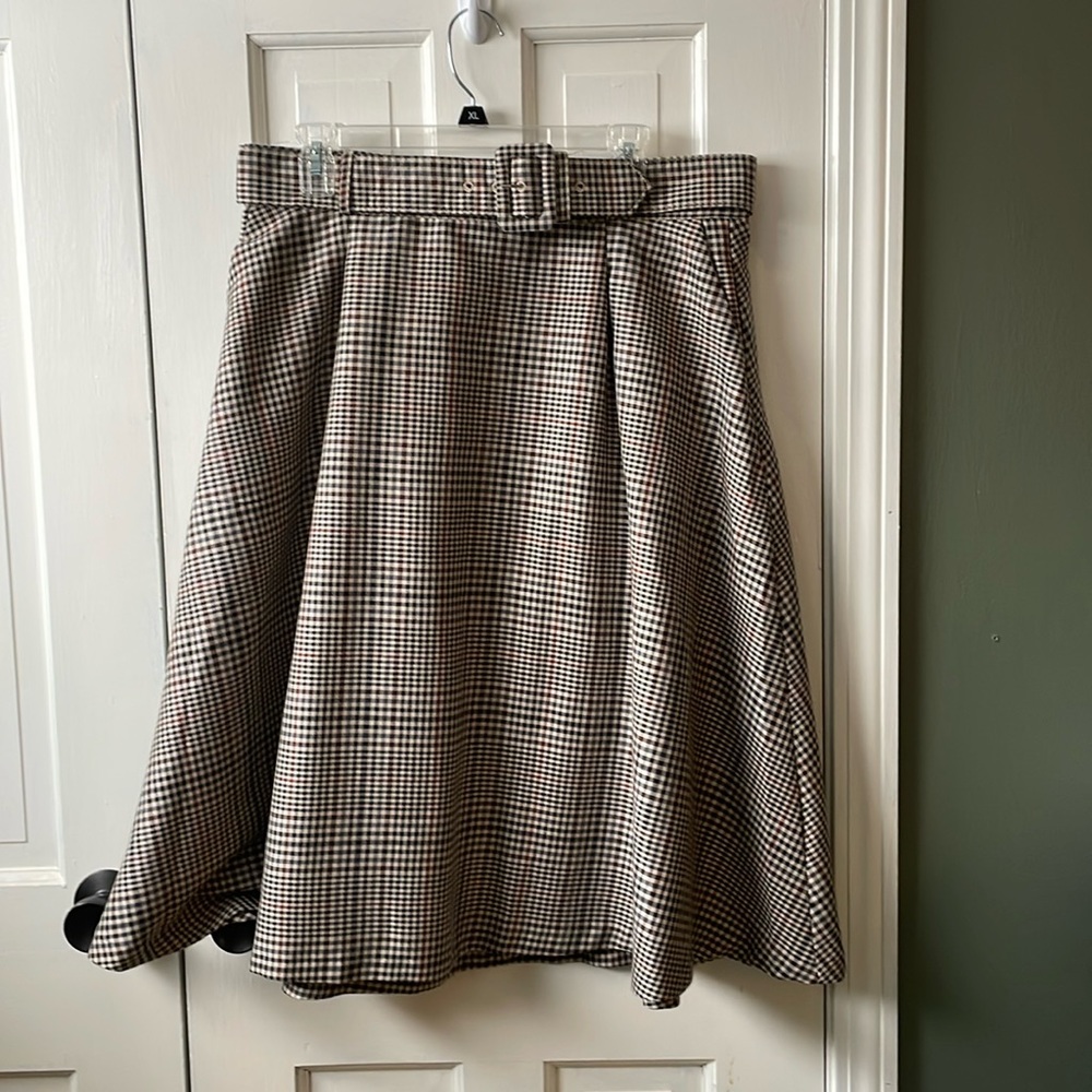 Modcloth plaid retro skirt with belt. Unworn